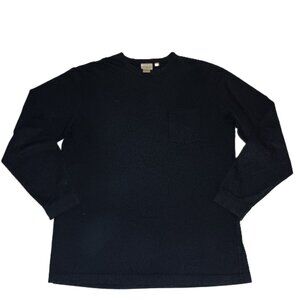 LL Bean Navy Blue Long Sleeve with Pocket Cotton T-Shirt Blue Men’s Size M Tall